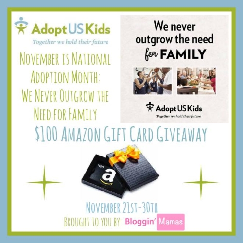 National Adoption Month Awareness Giveaway- US 18+- Ends 11-30-15