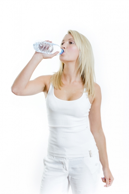 woman drinking water